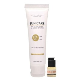 Protector Solar En Gel Piel Sensible Fps 50+ Con Suero Facial De Vitamina C de 5ml