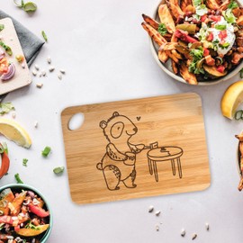 Mr. & Mrs. Panda Bamboo - Chopping Board Panda Furniture Restore - Gift, Wooden Board with Engraving, Serving Board, Antique Furniture Restoring, Thank You