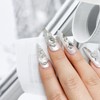 [Handmade Nail Tips] Wedding Nail Crystal Butterfly Nail - Stiletto
