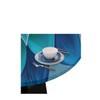 Round Fitted Tablecloth Wipeable Elastic Mandala Blue Green Ethnic Table