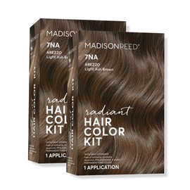 Madison Reed Radiant Hair Color Kit | 7NA Light Ash Brown with Cool Smoky Undertones (Arezzo Brown) for 100% Gray Hair Coverage | Dimensional Permanent Hair Dye | PPD-Free & Ammonia-Free | 2 Pack