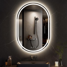 BesMirror 24x32 Inch LED Bathroom Mirror - Anti-Fog, Stepless Dimmable - Bathroom Mirror with Lights - 3 Color LED Mirror for Bathroom, IP54 Waterproof, Horizontal/Vertical