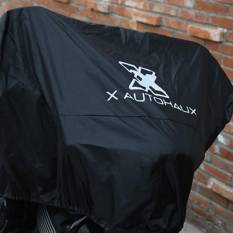 X AUTOHAUX M Black Motorcycle Half Cover Outdoor Waterproof Rain