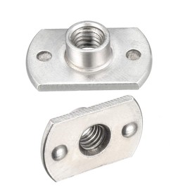 sourcing map 25pcs M6 Carbon Steel Plate Base T-shaped 2 Projection Weld Nuts