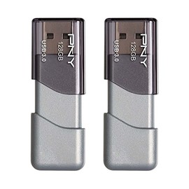 PNY Turbo Attaché 3 Unidad Flash USB 3.0 de 128 GB, Color Plateado (Paquete de 2)