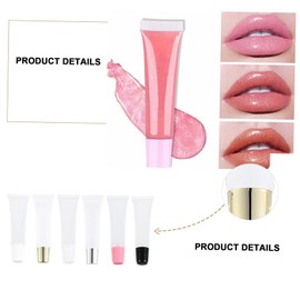 FRCOLOR 2 Sets 24pcs Lip Gloss Tube Lip Tint Clear Tubes Kit Tins Lid Plumper Mini Lip Products Label Applicator Pots Tinted Lip Liner Flavored Refillable Glosses Wand Base Plastic White