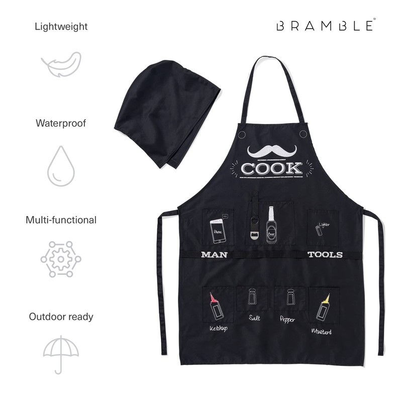 The Men's BBQ Apron, Premium Quality, Cooking Apron, Funny Apron.