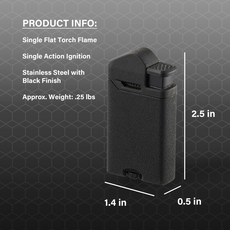 Visol Axis Torch Flat Flame Refillable Gas Butane Lighter, Fuel