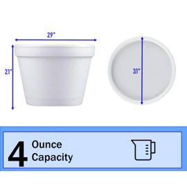 Mr Miracle Foam Bowl with Lid for Hot and Cold Foods – 4 Ounce Disposable Soup Container with Vented Lid, Great for Ice Cream, Yogurt, Soup, Takeout [50 pack]