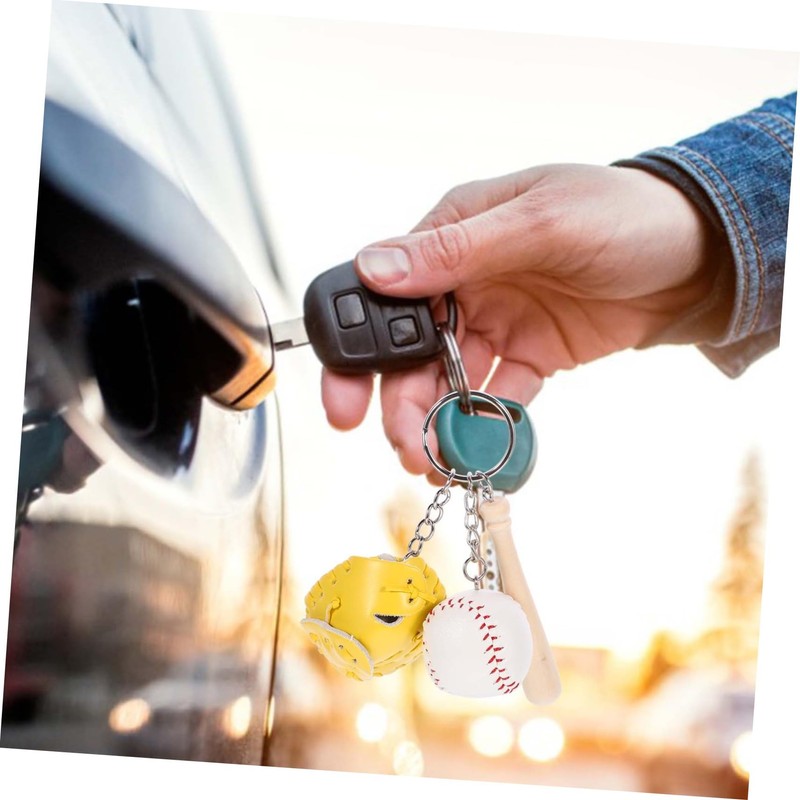 SUPVOX 2pcs Softball Keychains Miniature Baseball Glove Accessories for Key