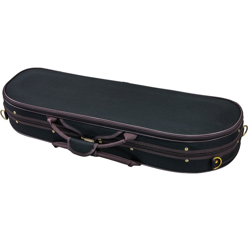 SKY Lightweight Half Moon Shaped Violin Case 4/4 Size (Black/Brown)
