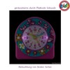 JACQUES FAREL Kinderwecker Lernwecker Mädchen 3D Schmetterlinge und Blumen Pink