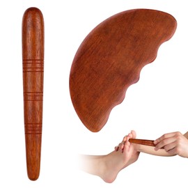 ACWOO Wooden Massage Sticks, 2PCS Wooden Acupressure Pen Reflexology Stick Trigger Point Guasha Massager Tool, Foot Hand Acupoint Pen Thai Massage Tools for Men Women Body Feet Muscle