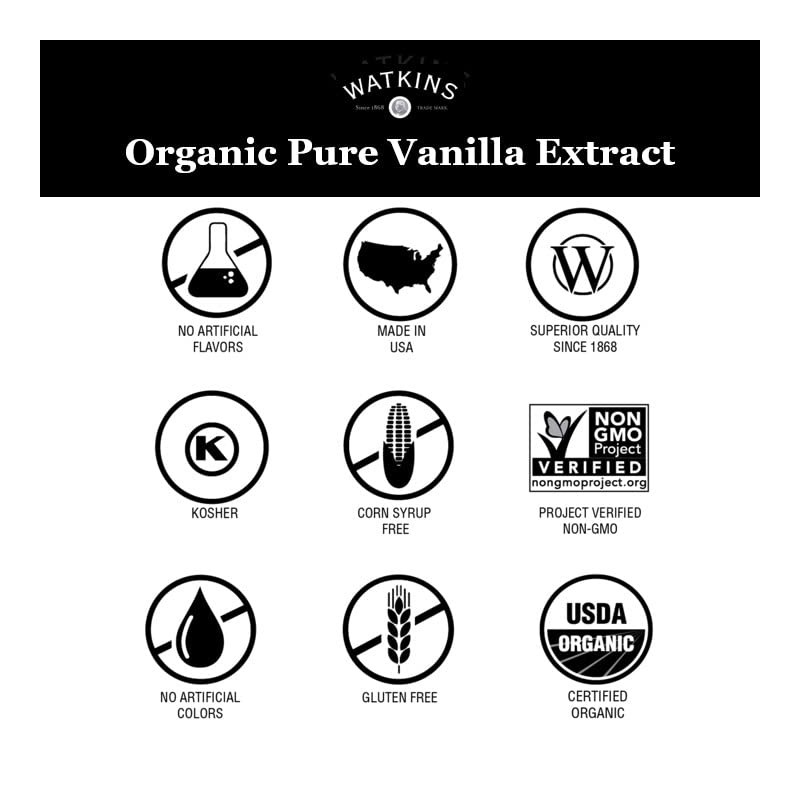 Watkins Organic Pure Vanilla Alcohol Free Flavoring, 2 Fl. Oz