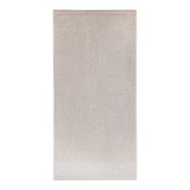 herzbach home Hand Towel Set of 2 100% Cotton 50 x 100 cm Patterned Sand Grey