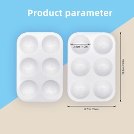 Pack of 24 Mixing Palettes, Plastic Palette, Rectangular White Colour Tray, 6 Wells Watercolour Palette, Painting Palette for Artists, Watercolours, Oil, Acrylic Painting, 8.6 x 12.8 cm