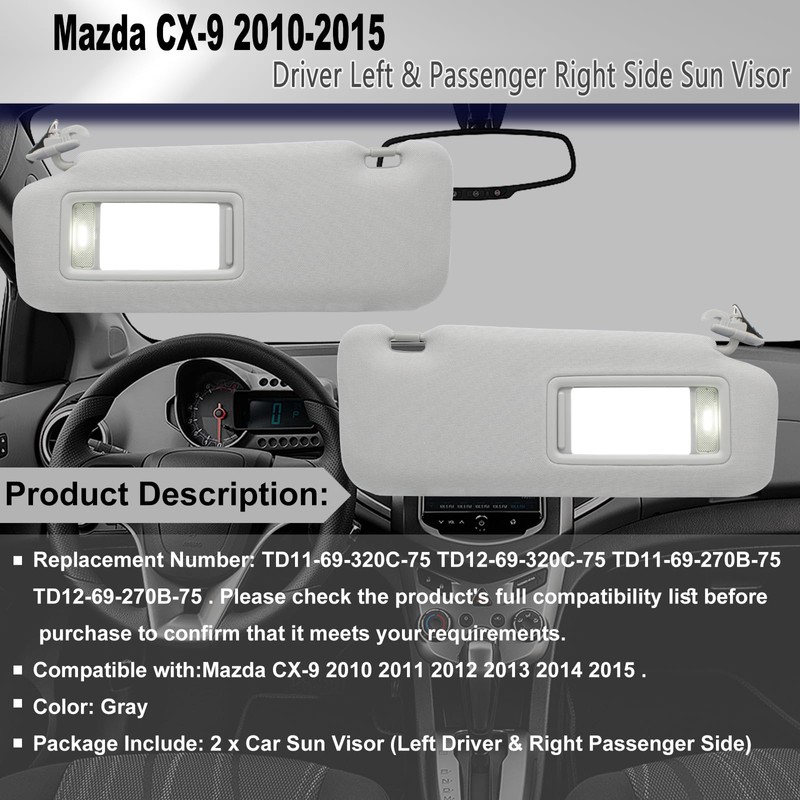 CRAZYPARTS Driver Left & Passenger Right Sun Visor Compatible with