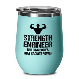 Luxe Gifting Personal Trainer Teal Edition Wine Tumbler 12oz - Strength Engineer - Fitness Instructor Workout Coach Exercise Lover Cardio Lover Gym Coach