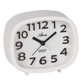 Atlanta Modern Quartz Alarm Clock without Ticking Analogue White - 2111-0