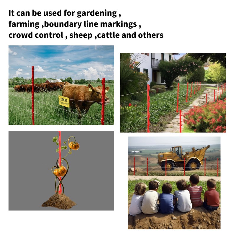 Zoiut 25 Pack Electric Fence Posts,48 Inch/4FT Step-in Plastic Posts