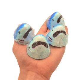 4 Mini Shark Attack Bites Bath Bombs Gift Birthday Present Kids Bathbomb Unique UK Bloodbath Blood Vegan Approved Certified Cruelty Free