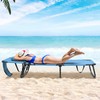 DREAMADE Chaise Lounge Beach Chair, Adjustable Beach Recliner w/Face Hole