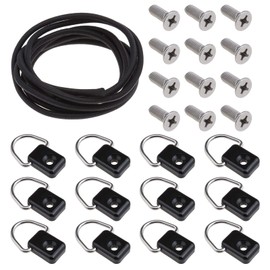 SING F LTD 25Pcs Kayak D Ring Buckle Fitting Kit D Rings M6 Screws & 1.5m Elastic Rope for Kayak Canoe Boat Fishing Accessories