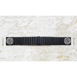 NICKSTON Four Leaf Clover Engraved Band Compatible with Garmin Venu 2 Vivoactive 4 and Forerunner 265 255 Music Black Stainless Steel Strap B-SR1 (6" (152mm) Wrist Size)