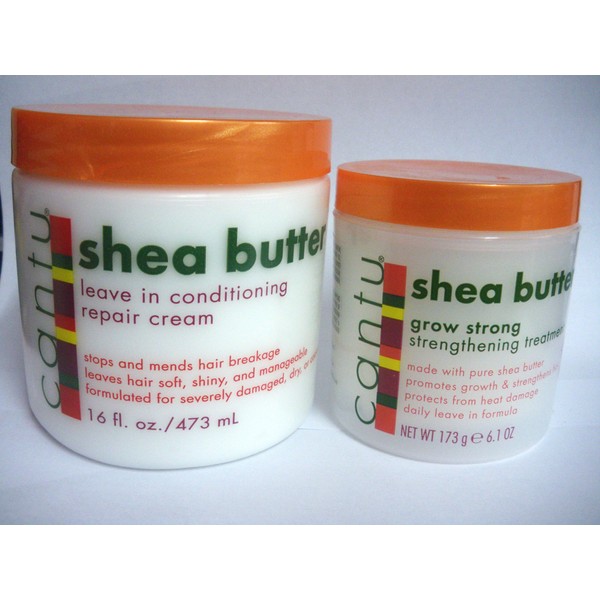 Shea Butter Not Washable Rinse Repair Cream 473 ml + Gro Strong Reinforcement Treatment