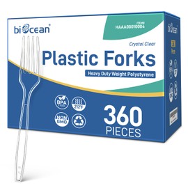 Plastic Forks 360 Count Heavy Duty Disposable Plastic Forks Clear Plastic Forks Bulk Plastic Forks Cutlery Set Clear Disposable Fork Bulk Durable Plastic Cutlery for Daily Use