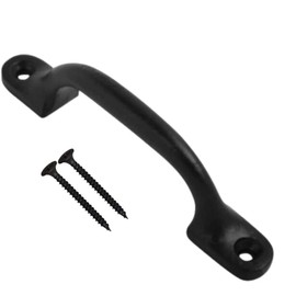 Black Door Bows Pull Handles 4 Inch Sliding Barn Door Handle Retro Bow Shaped Garden Gate Garage Shed Cabinets Door Grab Handles with Screws Pack of 1