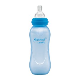 Advanced by Evenflo, Biberón Anticólicos Cuello Estándar, Niño, Color Azul, Flujo Medio, 8oz/240ml, 1 pieza, MEX.