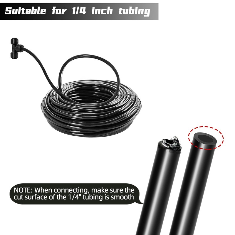 30 Pack Quick Connect 1/4" Drip Irrigation Tee Connectors, Universal