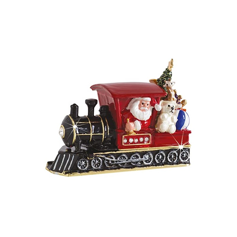 Craycombe Trinkets 6064 Santa on Train Trinket Box, Length 8cm