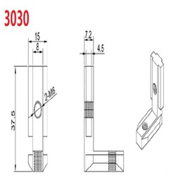 GIVIHGETI Pack of 4 Aluminium Profile 30 x 30 mm Connectors, 90° L-Shape Inner Corner Connector, Profile Connector, Zinc Alloy, Nickel-Plated Aluminium Profile Accessories with Screws, L Shape Angle