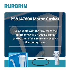 RURBRIN (1PC) Motor Seal Gasket P58147800 Compatible with Summer Waves SFX600 & SFX1000 Filter Pumps, Also Fit for Top and Bottom RX Filtration System & SFX Filtration Systems