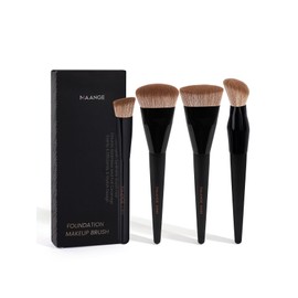 MAANGE Makeup Brushes 4 Pcs Makeup Brush Set for Foundation Concealer Contour Liquid Blending Face Kabuki Makeup Brush Kit (Black)
