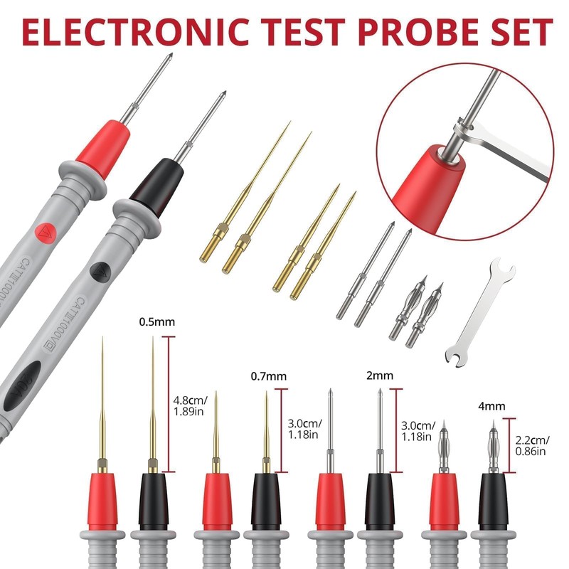 BINTA 25PCS Silicone Multimeter Test Leads Kit CAT Ⅲ 1000V