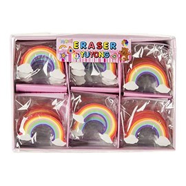 Schnooridoo 12 Erasers Rainbow Souvenir Children's Birthday Posts