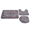 Toilet Mat Set Two Color Stone Texture Flannel Bathroom Rug