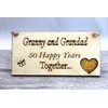 Granny and Grandad Grandparents Anniversary Gift Plaque Gift 50 Years