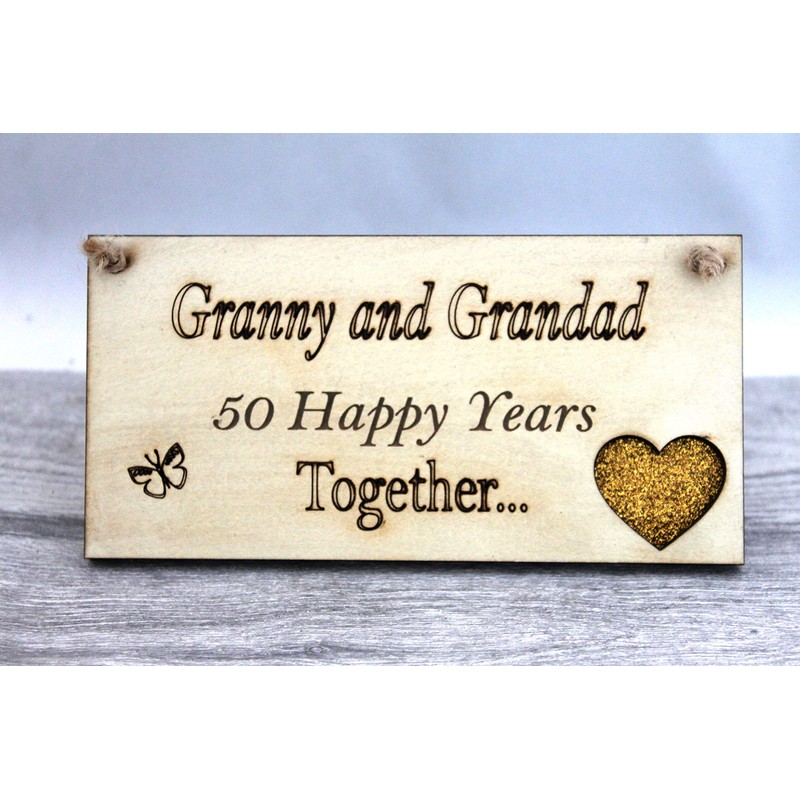 Granny and Grandad Grandparents Anniversary Gift Plaque Gift 50 Years
