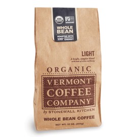 Vermont Coffee Company, Organic Light Roast Whole Bean Coffee, 16oz., Made in the USA