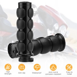 VG MOTO Motorcycle Hand Grips 1 Inch 25MM Handlebar Grip Throttle Non-Slip Universal Compatible with Harley Davidson Dyna Sportster 883 Road King Street Glide(Black-C)