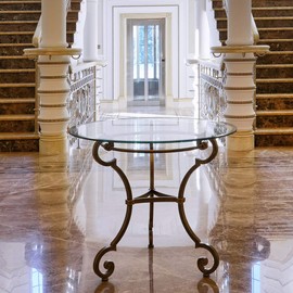 Dulles Glass 32" Round Glass Table Top - Tempered- 1/2" Thick - Beveled Glass