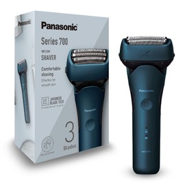 Panasonic Series 700 ES-ALT4B 3 Blade Wet & Dry Razor for Men, Portable Wireless Waterproof Beard Density Sensor, Flexible Shaving Head, Fold-Out Trimmer, Dark Blue