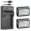 Kastar SLIM Charger & 2 battery for Sony SLT-A33 SLT-A35