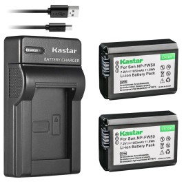 Kastar SLIM Charger & 2 battery for Sony SLT-A33 SLT-A35 SLT-A37 SLT-A55