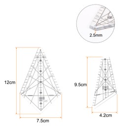 sourcing map 1 Set Art Ruler Squedge 8 Inch 22.5° 45° Template Acrylic Sewing Quilting Ruler DIY Patchwork Tool for Tailors Quilting Craft Art, Transparent