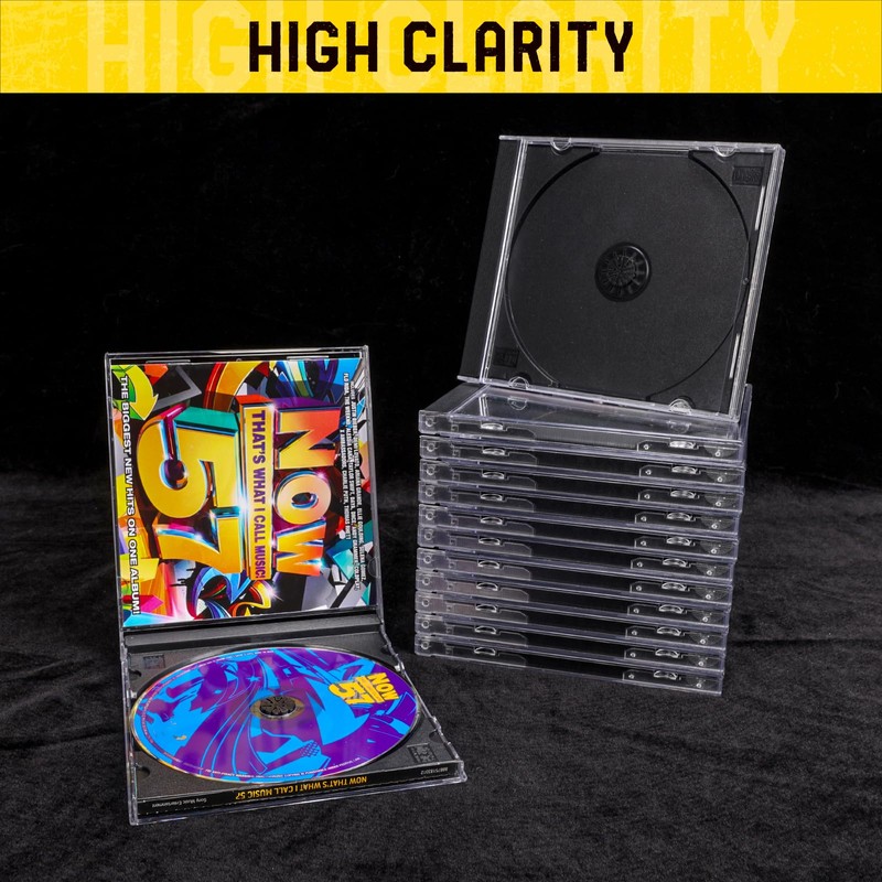 T WaveTree Upgraded Standard Single Clear CD Jewel Case,CD Storage